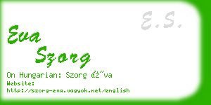 eva szorg business card